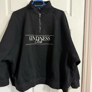 Brunette The Label Black Top with White Logo Tag